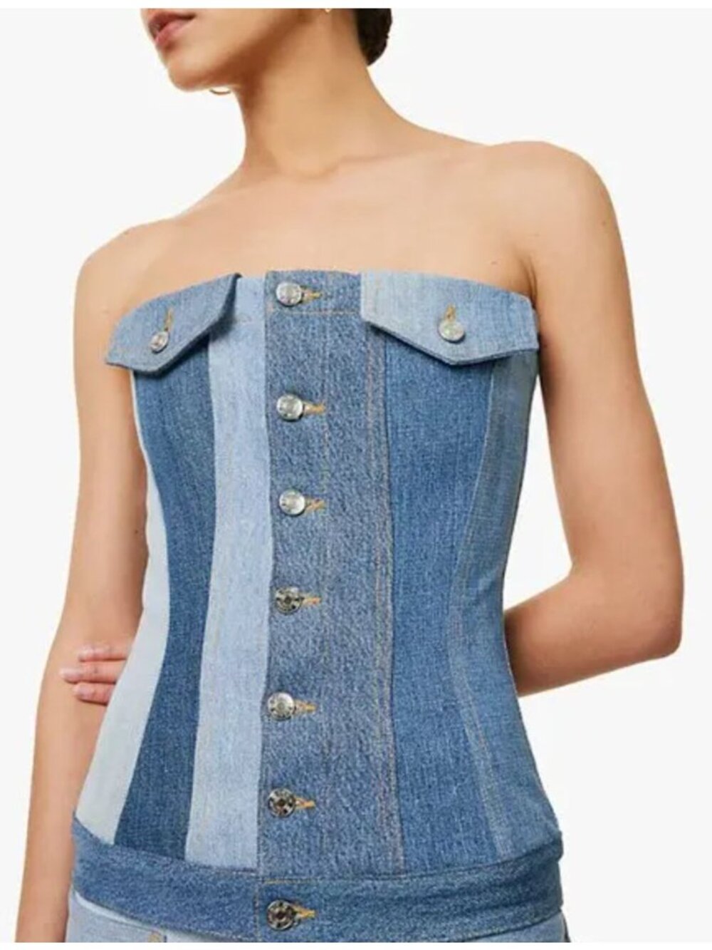 EB DENIM Rosalia Panelled Denim Corset Size Small Y2K 90s